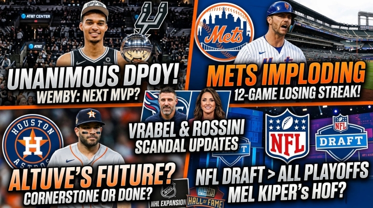 Wembanyama's Historic DPOY, Mets Meltdown, Vrabel Scandal Update &amp; NFL Draft